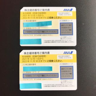 エーエヌエー(ゼンニッポンクウユ)(ANA(全日本空輸))のANA株主優待券2枚　/冊子付(その他)