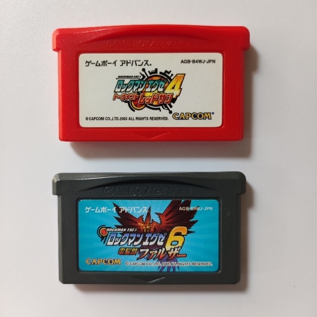 CAPCOM(カプコン)のGBA ロックマンエグゼ4トーナメント ロックマンエグゼ6ゲームボーイアドバンス エンタメ/ホビーのゲームソフト/ゲーム機本体(携帯用ゲームソフト)の商品写真