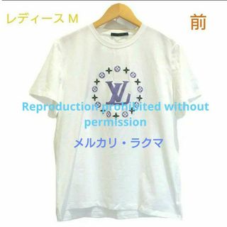 ルイヴィトン(LOUIS VUITTON)の※【レディース M】 ルイヴィトン  LV サークル 刺繍 Tシャツ ホワイト(Tシャツ(半袖/袖なし))