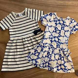 プチバトー(PETIT BATEAU)のプチバトー PETITBATEAU ワンピース 2枚セット 女の子 86cm(ワンピース)