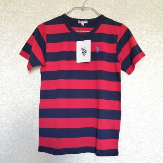 ポロクラブ(Polo Club)の新品タグ付き POLO 半袖Tシャツ ボーダー柄 160 赤 紺 太めボーダー(Tシャツ/カットソー)