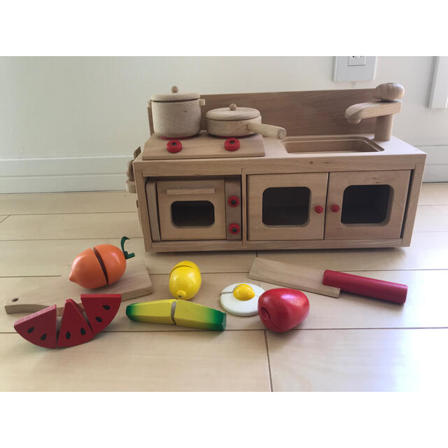DAIWA 木製　おままごとキッチンセット キッズ/ベビー/マタニティのおもちゃ(知育玩具)の商品写真