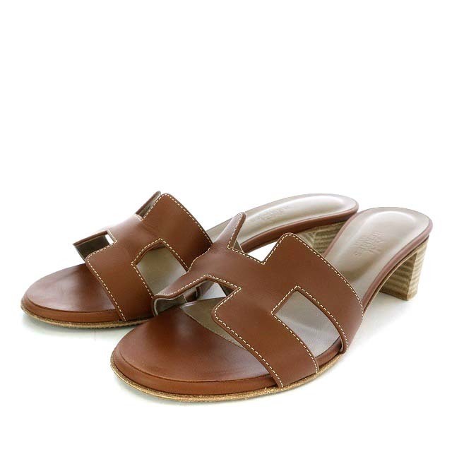 本物保証! エルメス - Hermes 21SS 071002Z 茶色 36 サンダル ミュール