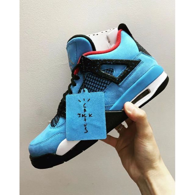 お得な特別割引価格) ナイキ TS x AIR JORDAN 4 ブルー 27.5cm