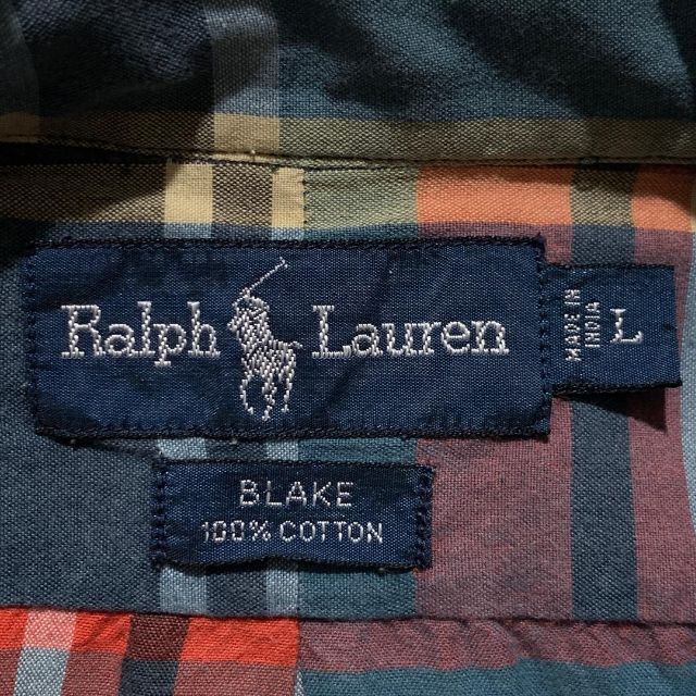 Ralph Lauren(ラルフローレン)のラルフローレン ブレイク半袖シャツ L チェック総柄 ワンポイントポニー刺繍ロゴ メンズのトップス(シャツ)の商品写真