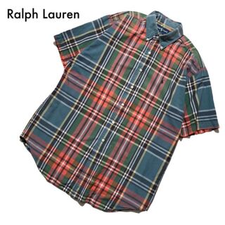 ラルフローレン(Ralph Lauren)のラルフローレン ブレイク半袖シャツ L チェック総柄 ワンポイントポニー刺繍ロゴ(シャツ)