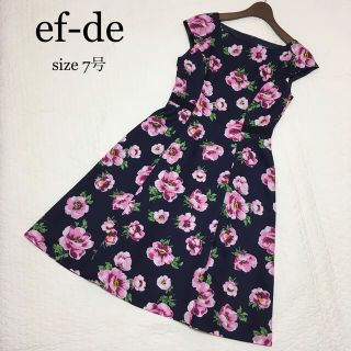 エフデ(ef-de)の【超美品】ef-de* 花柄の素敵なワンピース お嬢様 発表会 結婚式(ひざ丈ワンピース)