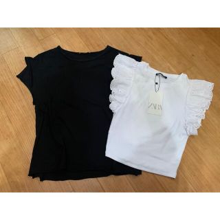 ザラ(ZARA)のZARAフリル付きトップス2点(Tシャツ(半袖/袖なし))