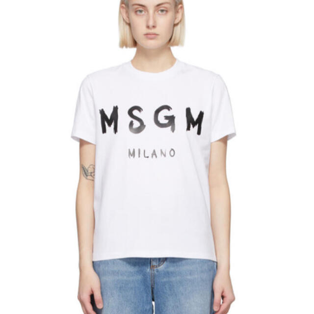 MSGM - 定価18700円 一回着用のみ MSGM XS ロゴカットソー Tシャツの