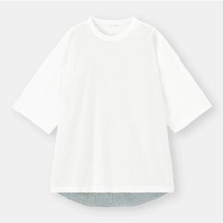 ジーユー(GU)の*新品未使用*GU  レイヤードビッグT (五分袖)  L(Tシャツ/カットソー(半袖/袖なし))