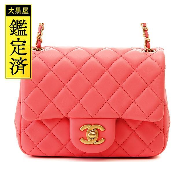 CHANEL - シャネル　ミニマトラッセ  ピンク/燻しゴールド金具 ラムスキン【472】KS