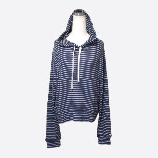 ホリスター(Hollister)の★新品★ホリスター★ヴィスコースプルオーバーパーカー(Navy/White/M)(パーカー)