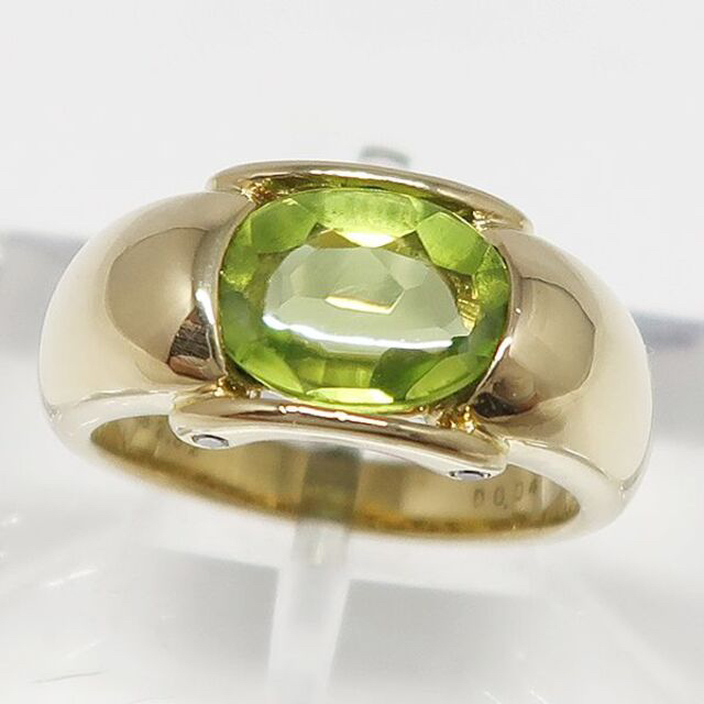 美品 K18 ペリドット ダイヤ リング　2.32ct　指輪 12号 レディースのアクセサリー(リング(指輪))の商品写真