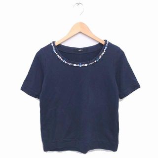 ビッキー(VICKY)のビッキー カットソー Tシャツ ビジュー ボートネック 半袖 2 ネイビー(カットソー(半袖/袖なし))