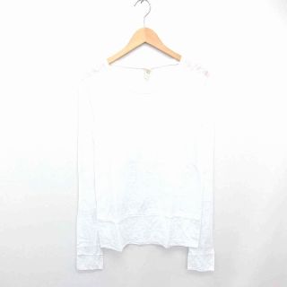 オルタナティブ(ALTERNATIVE)のオルタナティブ Tシャツ カットソー 総柄 丸首 薄手 透け感 長袖 L 白(Tシャツ/カットソー(七分/長袖))