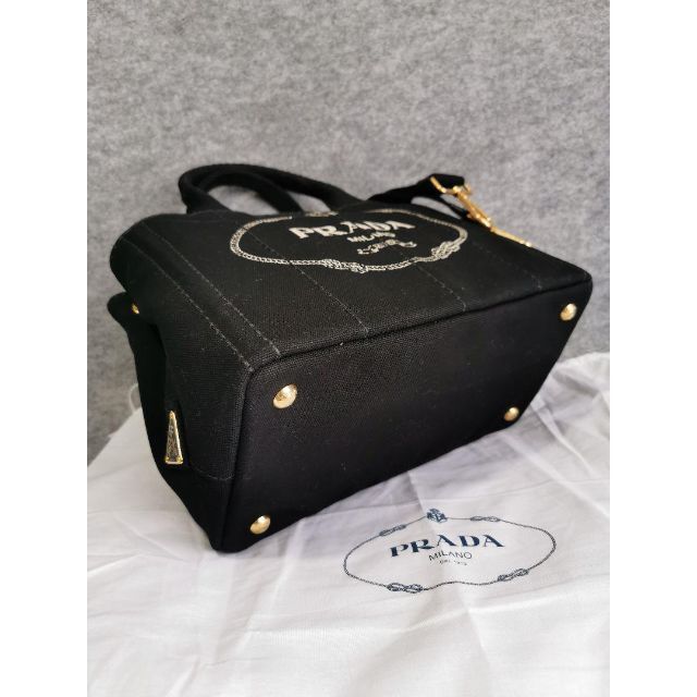 新品 未使用 プラダ カナパ 黒 キャンバストートバッグ ショルダー S
