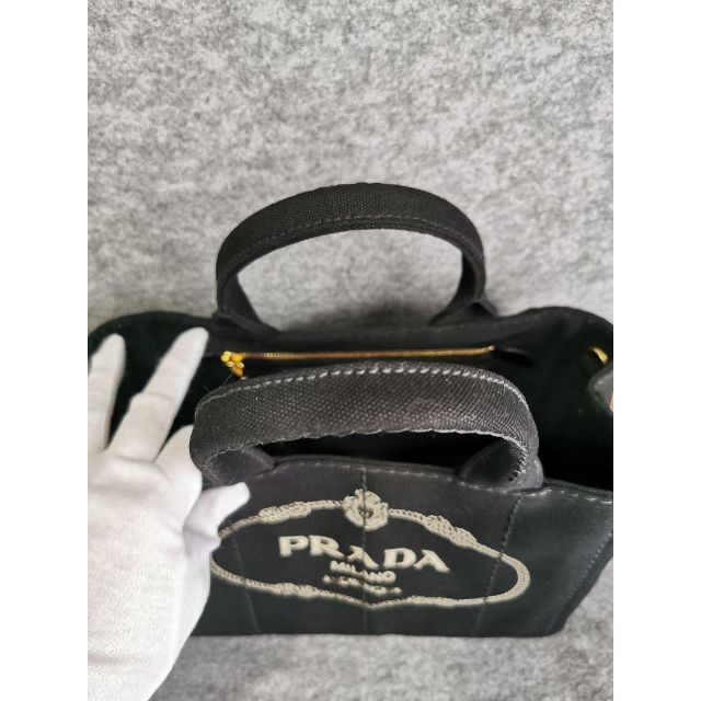 新品 未使用 プラダ カナパ 黒 キャンバストートバッグ ショルダー S