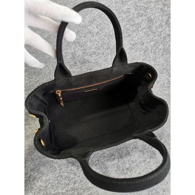 新品 未使用 プラダ カナパ 黒 キャンバストートバッグ ショルダー S