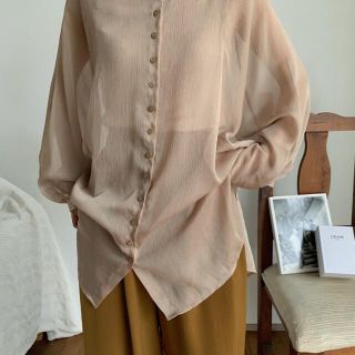 トゥデイフル(TODAYFUL)の【nokcha】sheer raglan over shirt/beige(シャツ/ブラウス(長袖/七分))