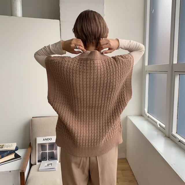 TODAYFUL(トゥデイフル)の【nokcha】waffle knit vest/brown レディースのトップス(ニット/セーター)の商品写真