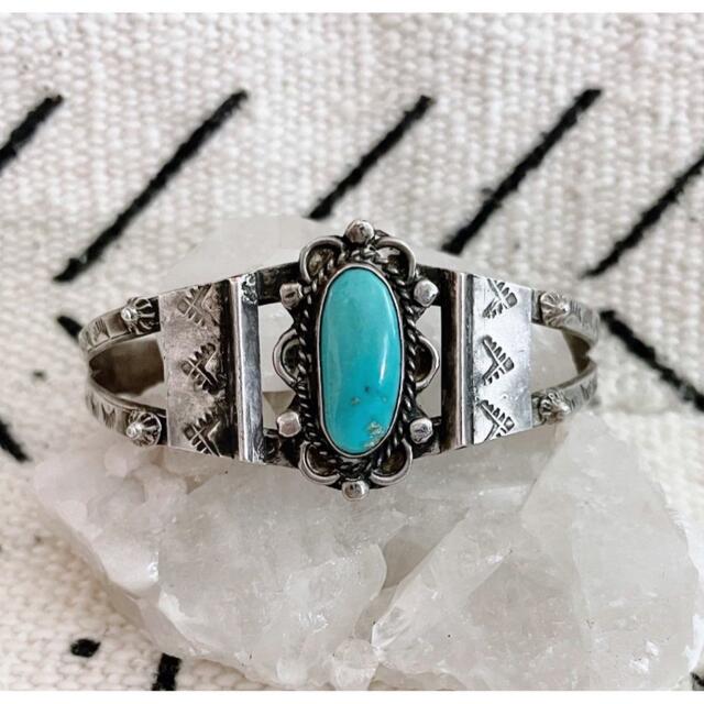 NAVAJO 40s Turquoise Silver Bangle