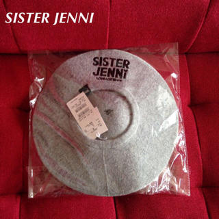 ジェニィ(JENNI)の新品SISTERJENNIジェニーベレー帽ラビットファーポンポングレー(帽子)