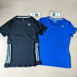 アディダス(adidas)のadidas スポーツTシャツ ティーシャツ 2枚セット レディースMサイズ 新(Tシャツ(半袖/袖なし))