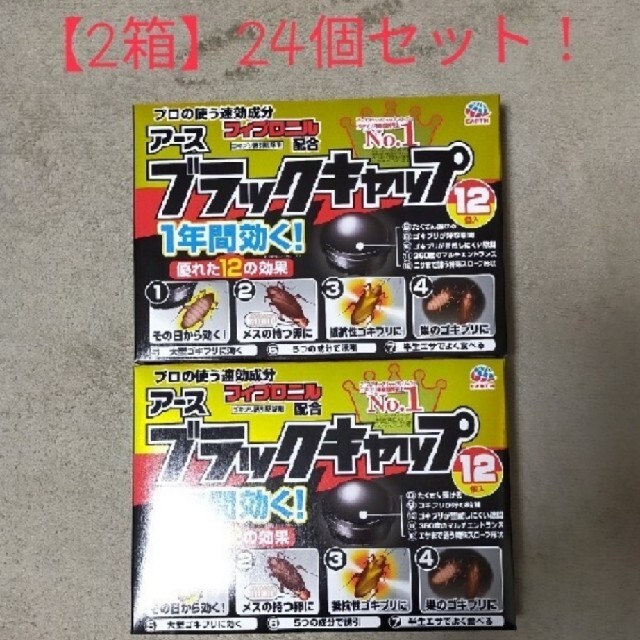 アース製薬(アースセイヤク)のアース製薬 ブラックキャップ 12個入り×2セット インテリア/住まい/日用品の日用品/生活雑貨/旅行(その他)の商品写真