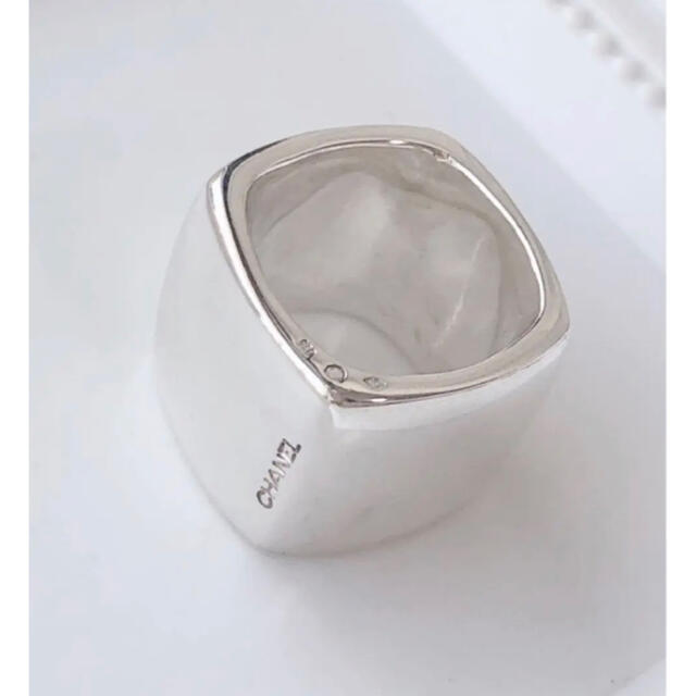 CHANEL(シャネル)の極美品　CHANELシャネル　スクエアリング 指輪  刻印あり　シルバー925 レディースのアクセサリー(リング(指輪))の商品写真