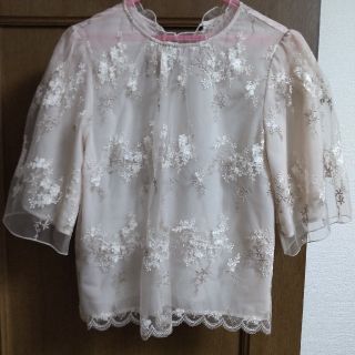 ミスティウーマン(mysty woman)のmysty woman　フローラル刺繍レースブラウス(シャツ/ブラウス(半袖/袖なし))