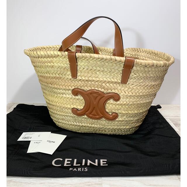 celine - 定価9.1万/定価以下価格☆セリーヌ トリオンフバスケットラフィアカゴバッグ