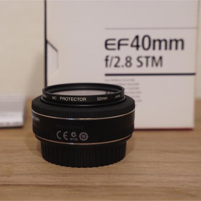 Canon EF40mm F2.8 STM パンケーキレンズ 保護フィルター付き - レンズ