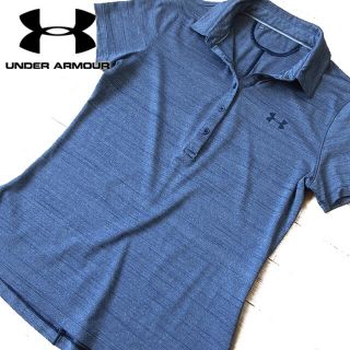 アンダーアーマー(UNDER ARMOUR)の超美品 M アンダーアーマー レディース 半袖ポロシャツ ライトブルー(ポロシャツ)