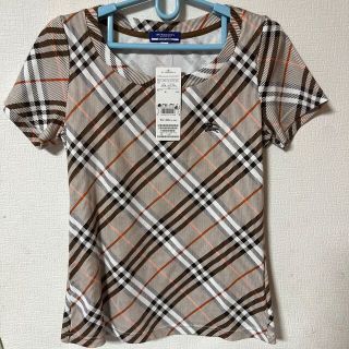 バーバリーブルーレーベル(BURBERRY BLUE LABEL)のバーバリー ノバチェック Tシャツ ブラウン オレンジ M(Tシャツ(半袖/袖なし))