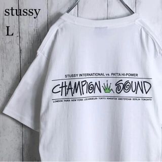 ステューシー(STUSSY)の【新品】【両面プリント】ステューシー Tシャツ クラウン 王冠 L 白(Tシャツ/カットソー(半袖/袖なし))