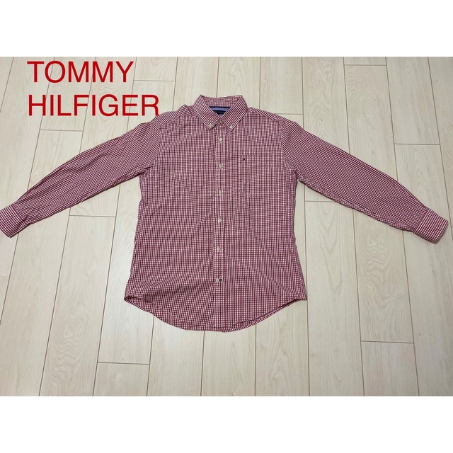 TOMMY HILFIGER(トミーヒルフィガー)のポロシャツ シャツ トミーフィルガー TOMMY Mサイズ チェック ピンク メンズのトップス(ポロシャツ)の商品写真