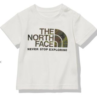 ザノースフェイス(THE NORTH FACE)のノースフェイス キッズ ロゴ迷彩 白Tシャツ(Tシャツ/カットソー)