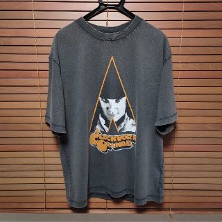 ジーユー(GU)のGU　時計じかけのオレンジ　Tシャツ　5分袖　グレー　L(Tシャツ/カットソー(半袖/袖なし))