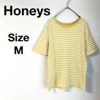 ハニーズ(HONEYS)のHoneys ハニーズ 半袖 Tシャツ ストライプ ボーダー Mサイズ イエロー(Tシャツ(半袖/袖なし))