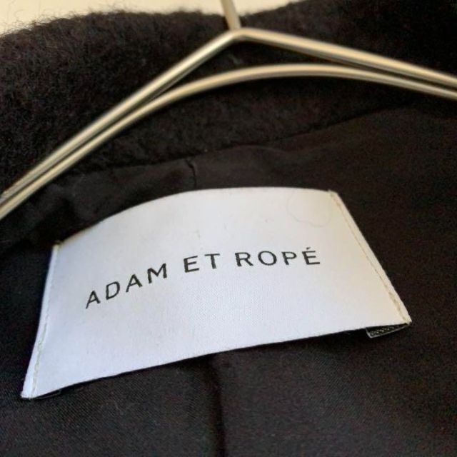 Adam et Rope'(アダムエロぺ)の古着★ADAM ET ROPE' アダムエロペ　黒ロングコート レディースのジャケット/アウター(ロングコート)の商品写真