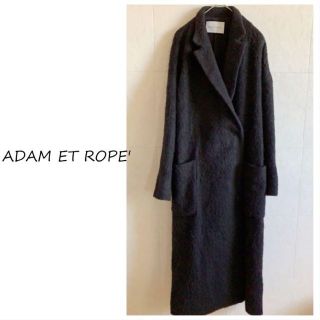 アダムエロぺ(Adam et Rope')の古着★ADAM ET ROPE' アダムエロペ　黒ロングコート(ロングコート)