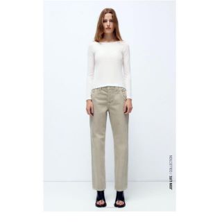 ザラ(ZARA)のZARA Z1975 RELAXED STRAIGHT ライトカーキ 38(デニム/ジーンズ)