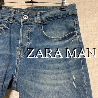 ザラ(ZARA)のZARA MANダメージデニム スキニー ジーンズ(デニム/ジーンズ)