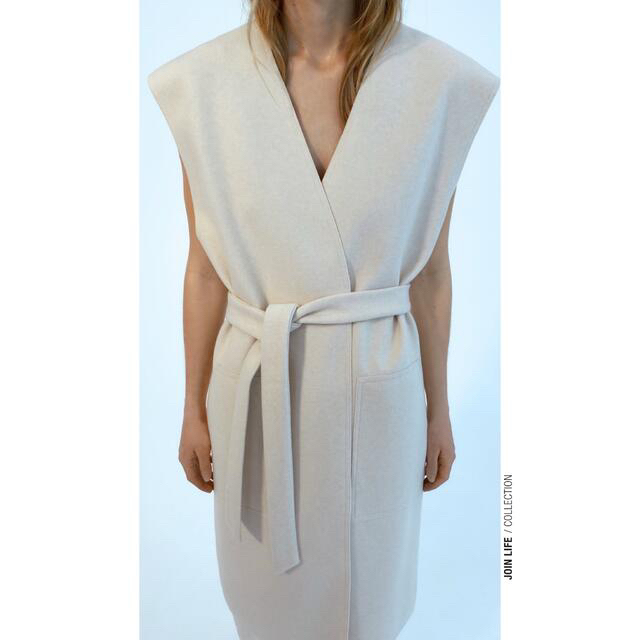 ZARA - ZARA ベルト付き オーバーサイズ ベスト M エクリュ ZARA - ZARA ベルト付き オーバーサイズ ベスト M エクリュ