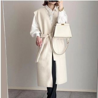 ZARA - ZARA ベルト付き オーバーサイズ ベスト M エクリュ ベルテッド ...