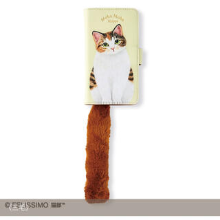 フェリシモ(FELISSIMO)の猫のしっぽストラップ付き　マルチスマホケース　三毛　新品　フェリシモ猫部(iPhoneケース)