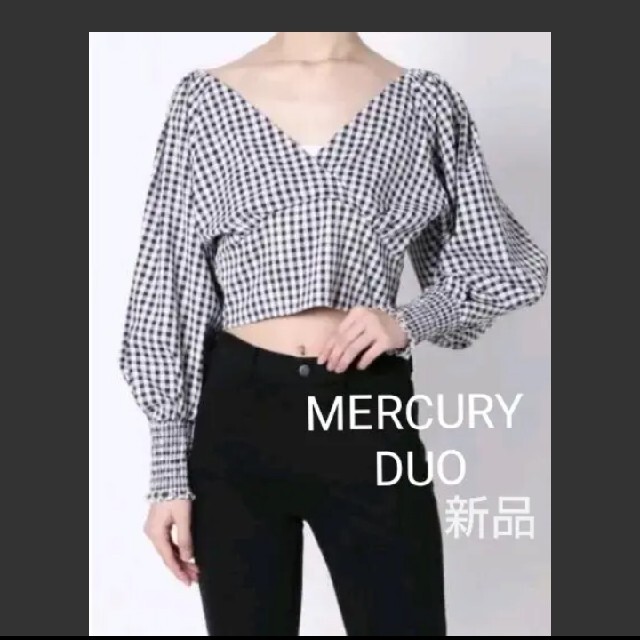 MERCURYDUO(マーキュリーデュオ)のMERCURY DUO ギンガムチェックコルセットブラウス  新品 レディースのトップス(シャツ/ブラウス(長袖/七分))の商品写真