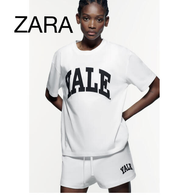 ZARA エール™️ ユニバーシティ Tシャツ ホワイト S 新品 YALE