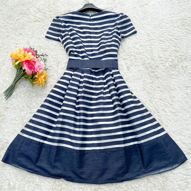 M'S GRACY - 美品☆エムズグレイシー 膝丈 ワンピース ボーダー