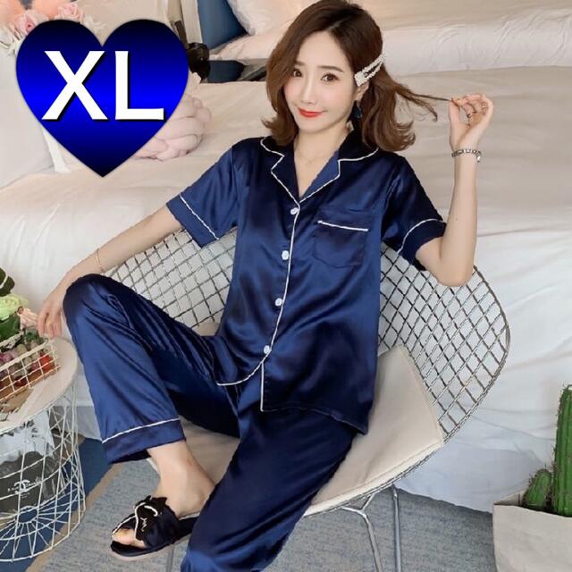 シルク風パジャマ XL 半袖長ズボン 日本 Lサイズ相当 韓国 女子